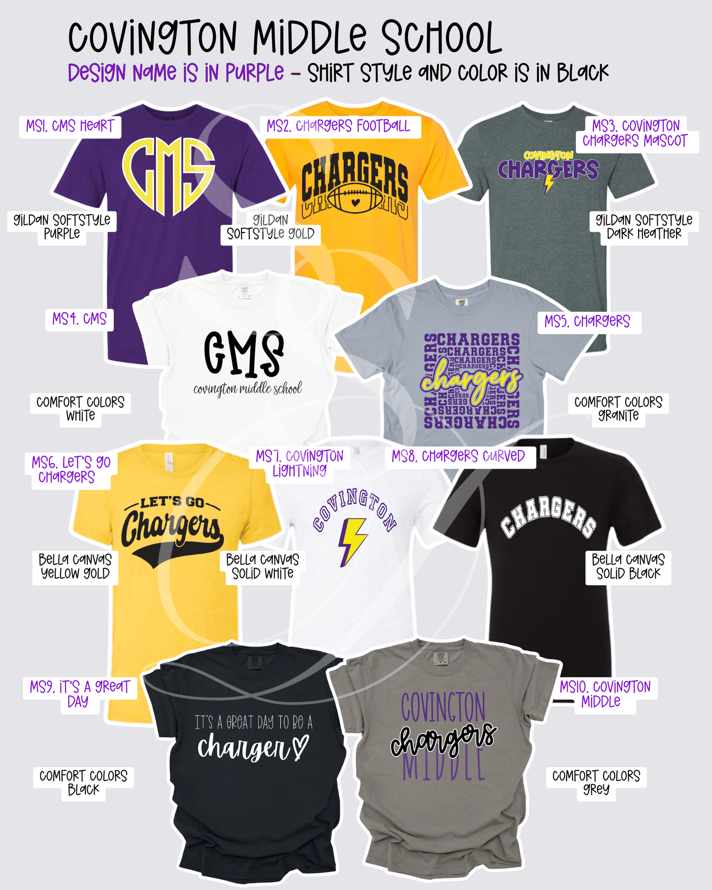 Covington Chargers Mix & Match Spirit Wear