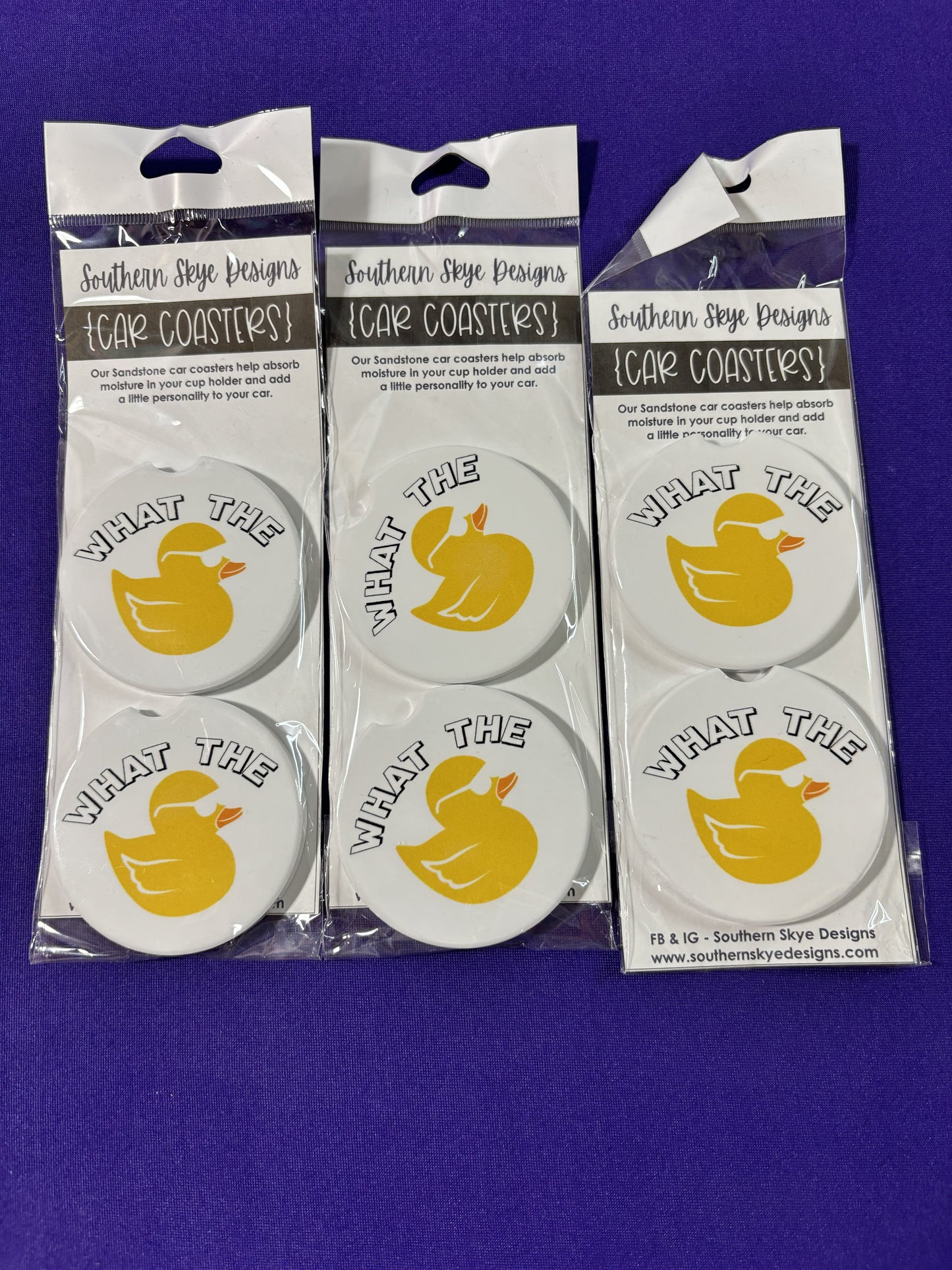 What The Duck Car Coasters