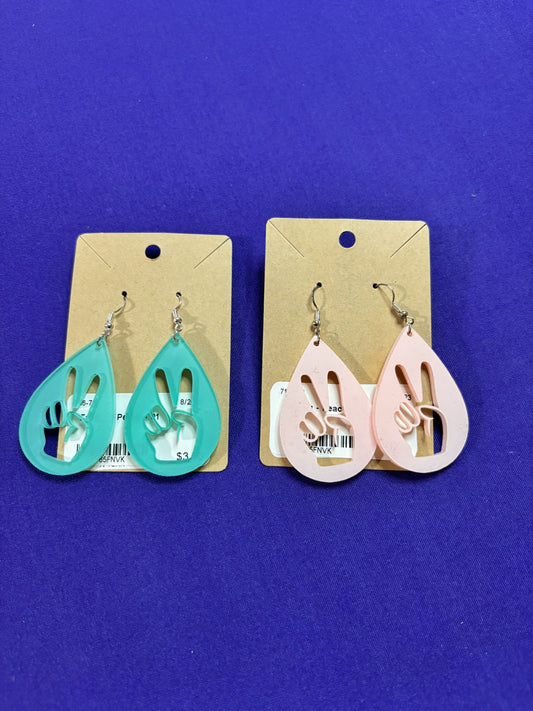 Peace Sign Hands Earrings