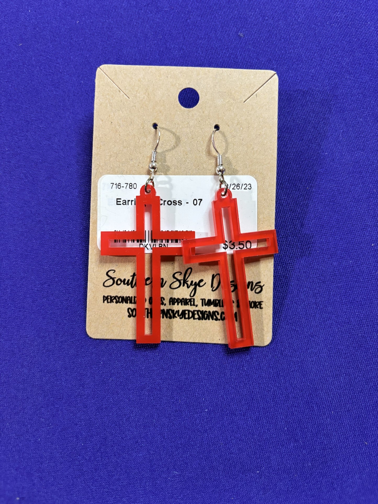 Hollow Cross Earrings