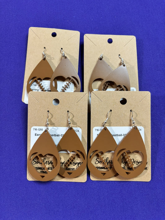 Football Heart Cutout Earrings