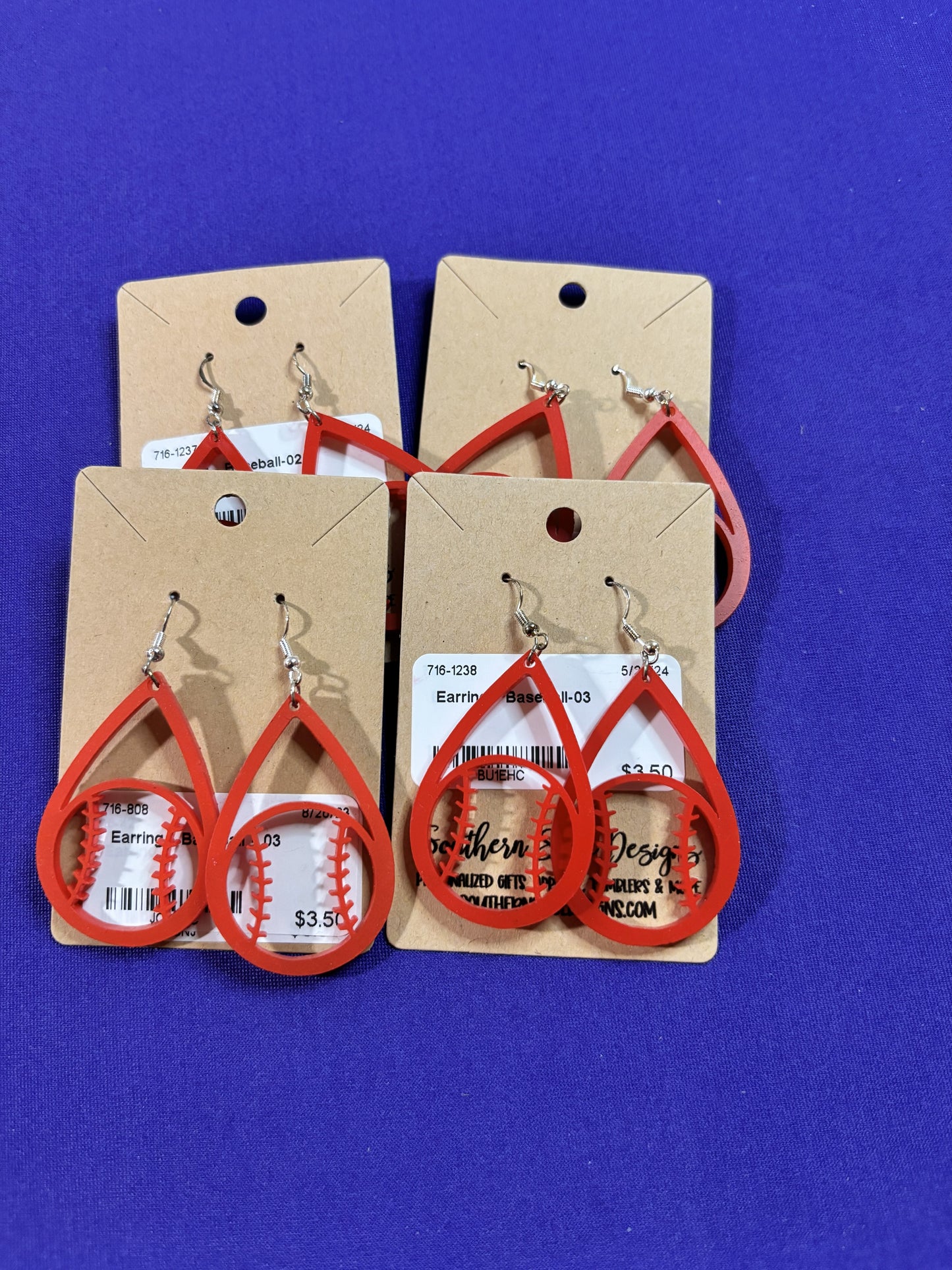 Baseball Outline Earrings