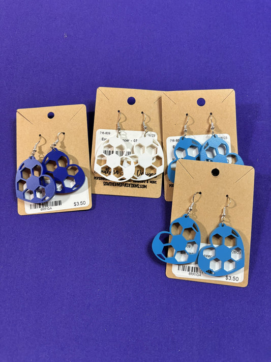 Heart Shaped Soccer Earrings