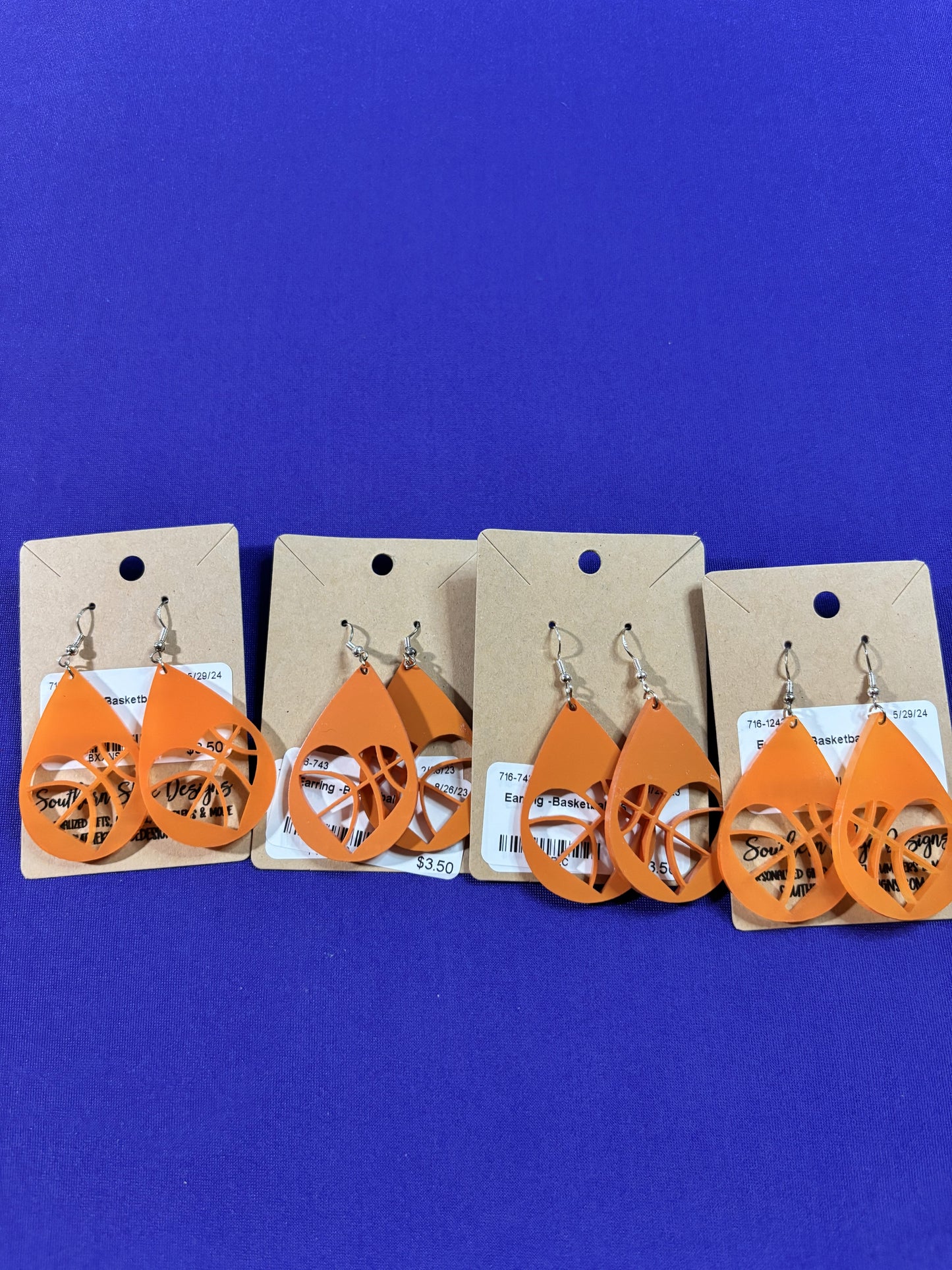 Basketball Heart Earrings