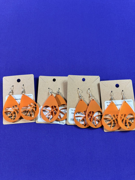 Basketball Heart Earrings