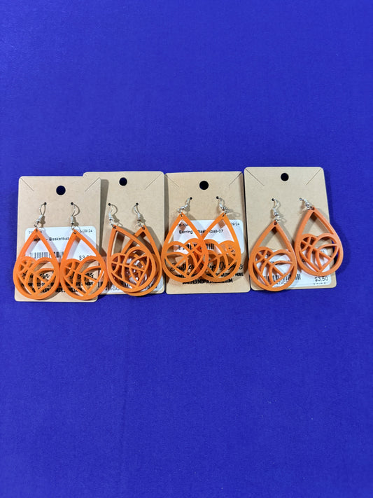 Basketball Heart Cutout Earrings