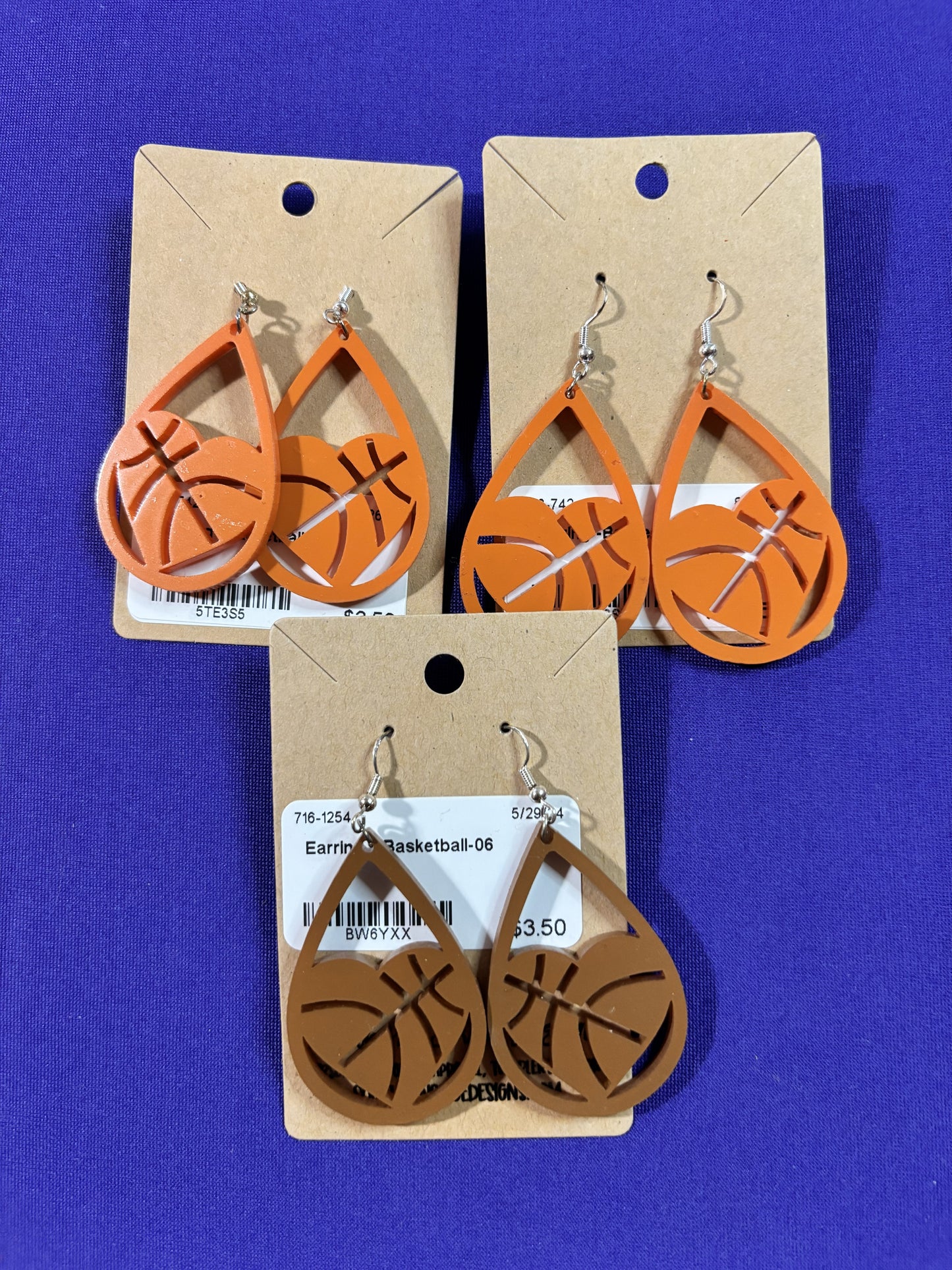 Heart Basketball Earrings