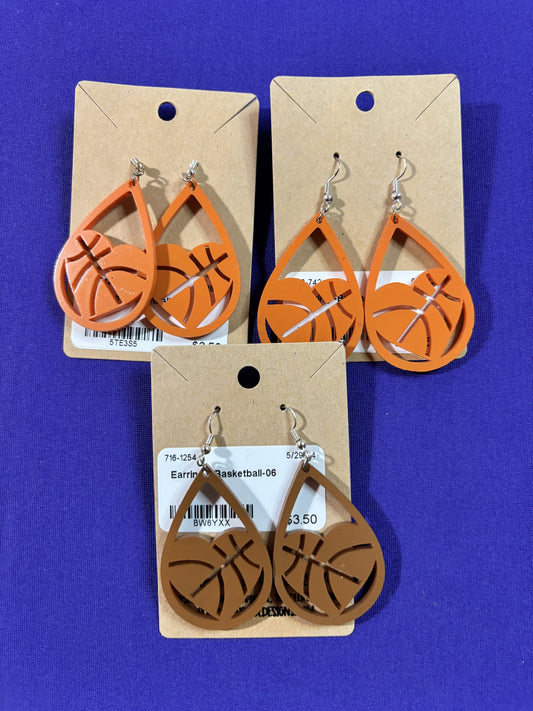 Heart Basketball Earrings