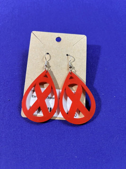 Awareness Ribbon Circle Earrings