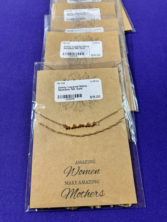 Dainty Layered Mama Necklace