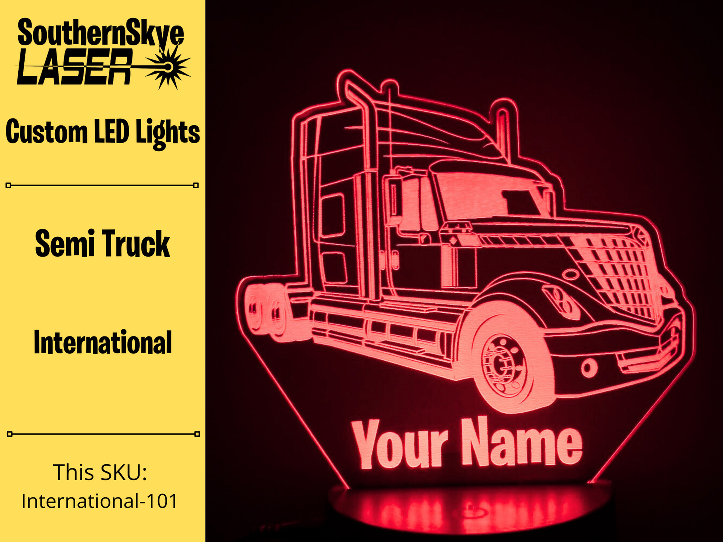 Semi Truck International LED Light, Night Light, Desk Light, Personalized Gift, Truck Driver Gift