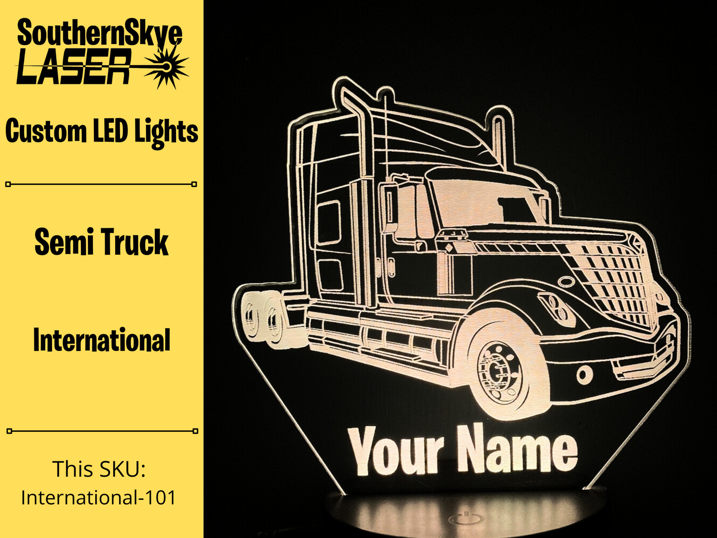 Semi Truck International LED Light, Night Light, Desk Light, Personalized Gift, Truck Driver Gift