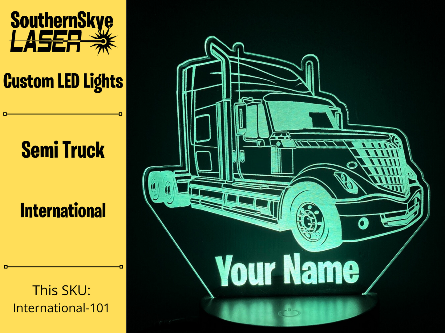 Semi Truck International LED Light, Night Light, Desk Light, Personalized Gift, Truck Driver Gift