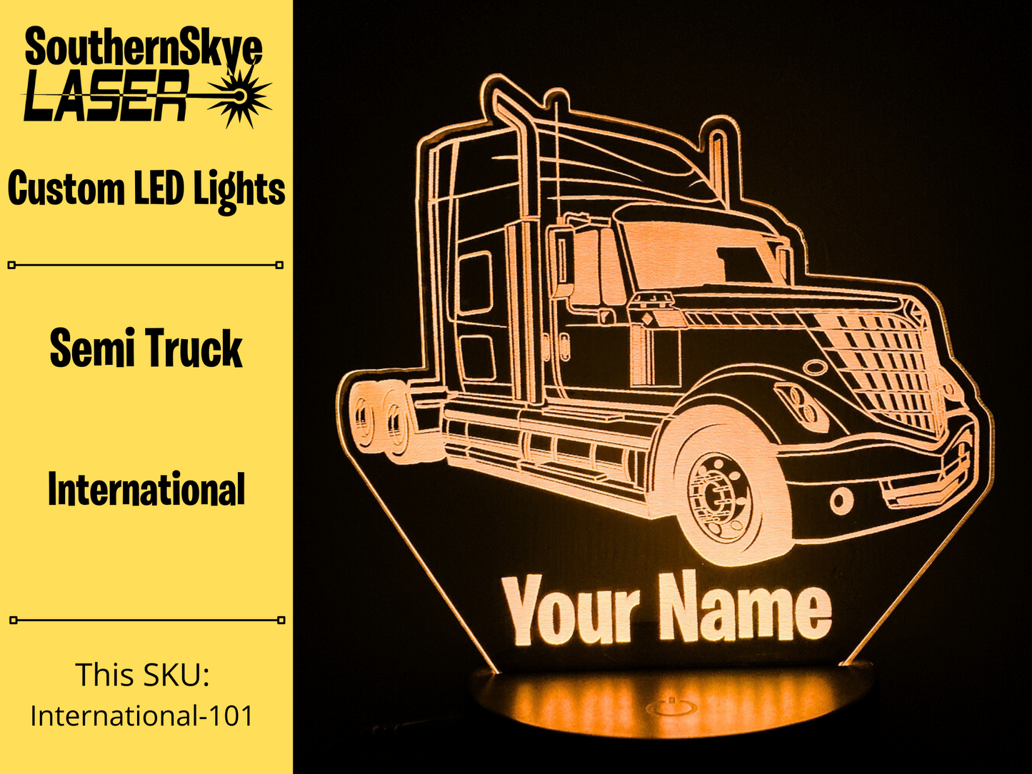 Semi Truck International LED Light, Night Light, Desk Light, Personalized Gift, Truck Driver Gift