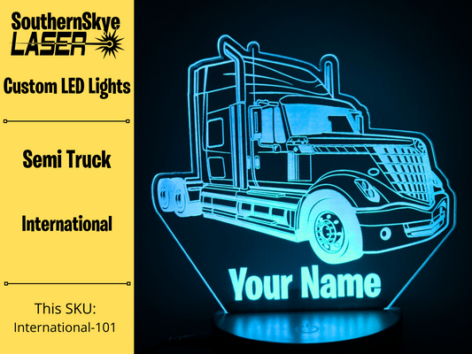 Semi Truck International LED Light, Night Light, Desk Light, Personalized Gift, Truck Driver Gift
