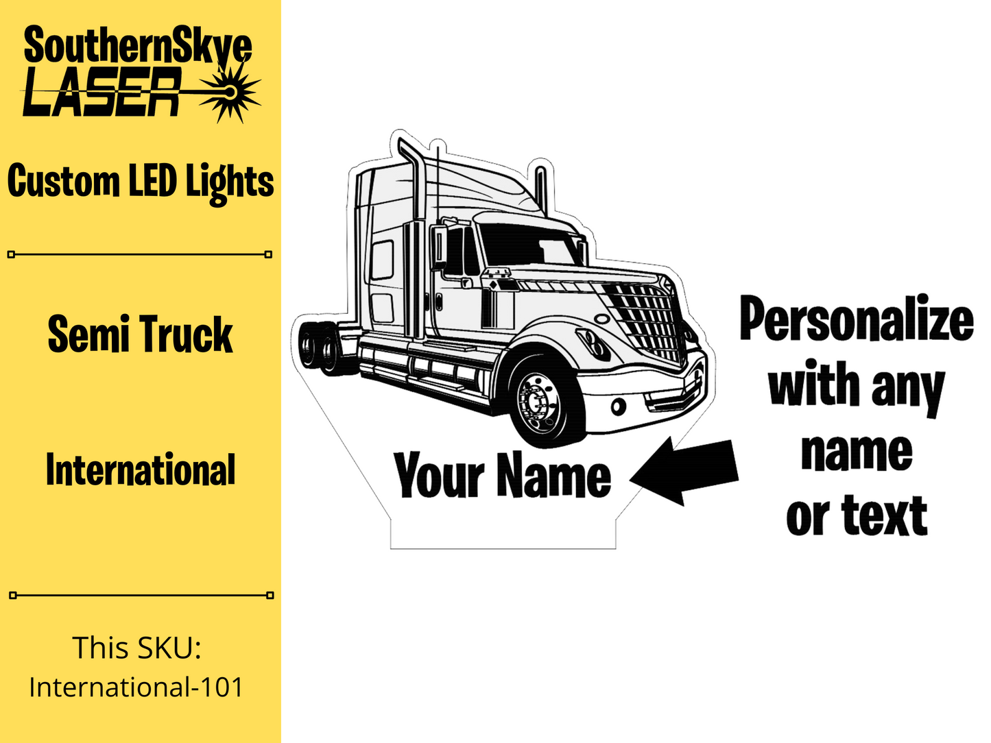 Semi Truck International LED Light, Night Light, Desk Light, Personalized Gift, Truck Driver Gift