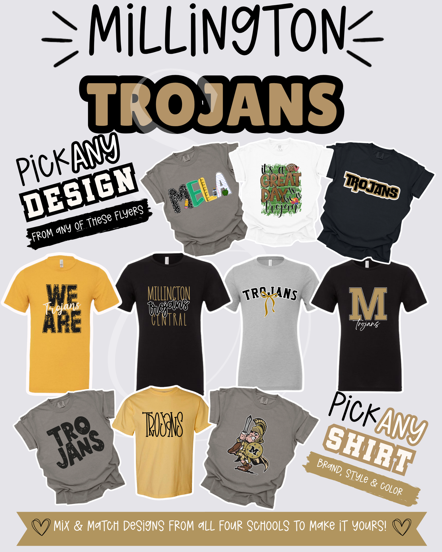 Millington Trojans Mix & Match Spirit Wear