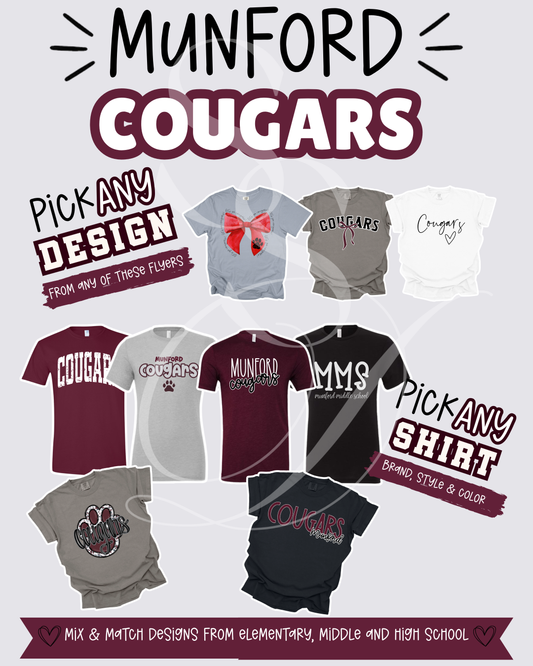 Munford Cougars Mix & Match Spirit Wear