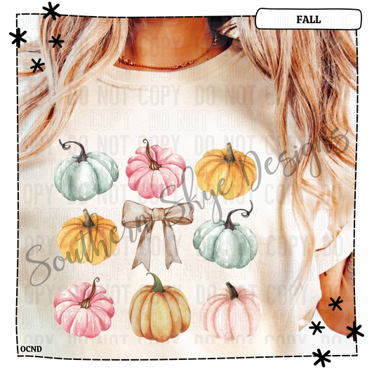 Pastel Pumpkin Collage with Bow