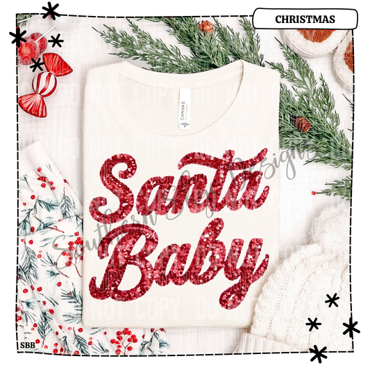 Santa Baby Faux Sequins