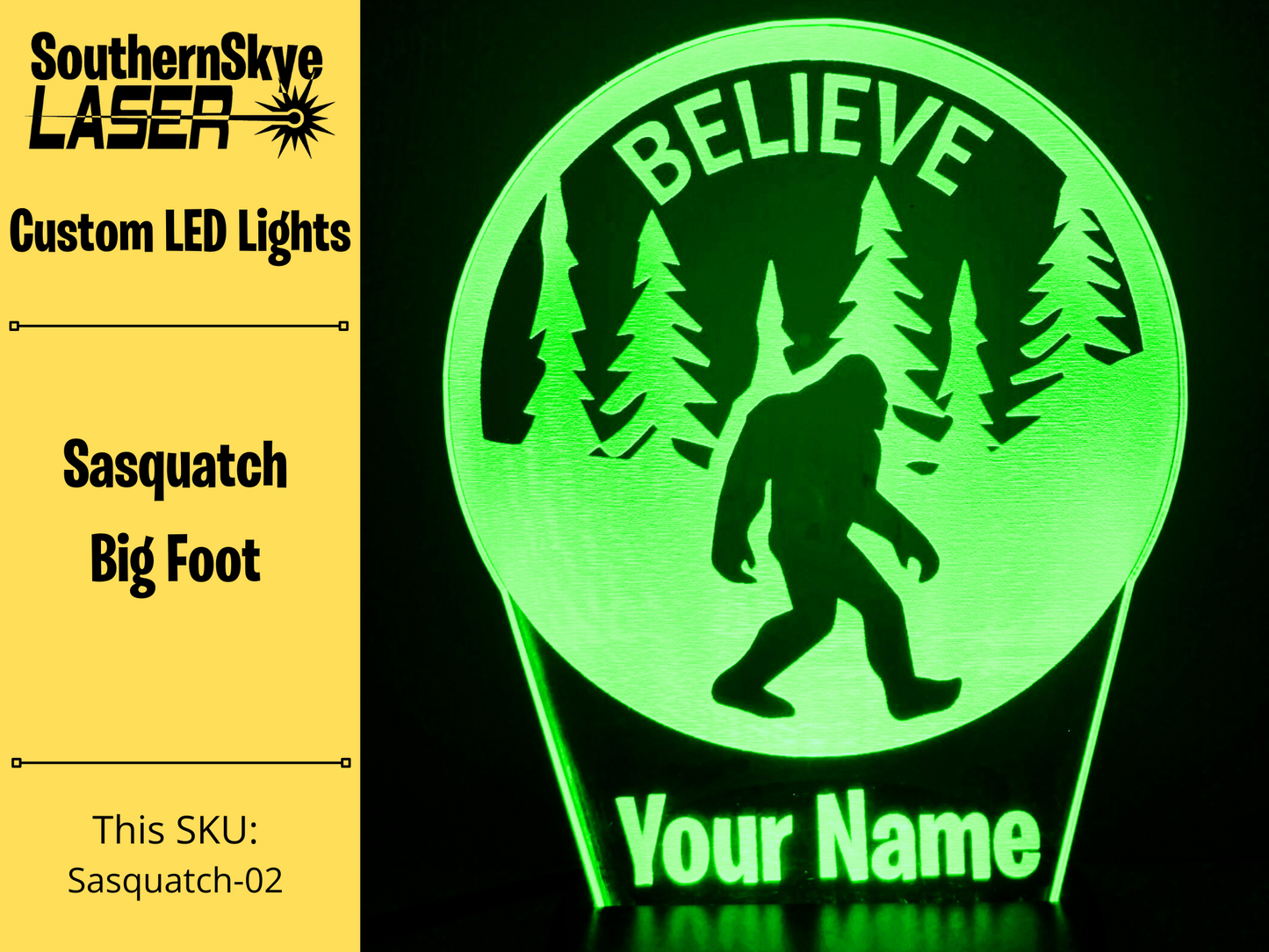 Sasquatch, Squatch Life, Big Foot LED Light, Night Light, Desk Light Personalized Gift
