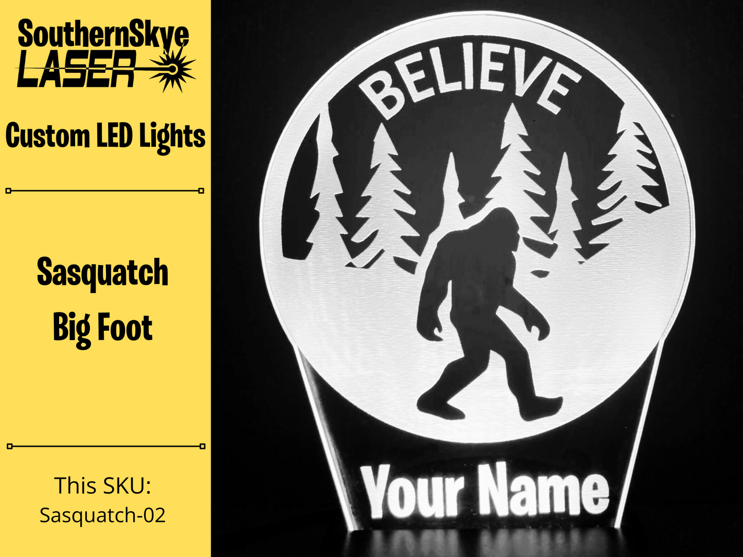 Sasquatch, Squatch Life, Big Foot LED Light, Night Light, Desk Light Personalized Gift