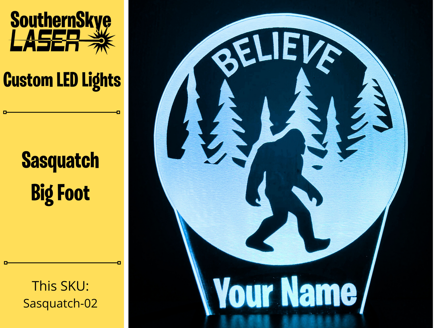 Sasquatch, Squatch Life, Big Foot LED Light, Night Light, Desk Light Personalized Gift