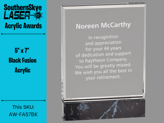 5" x 7" Black Fusion Acrylic Trophy, Award