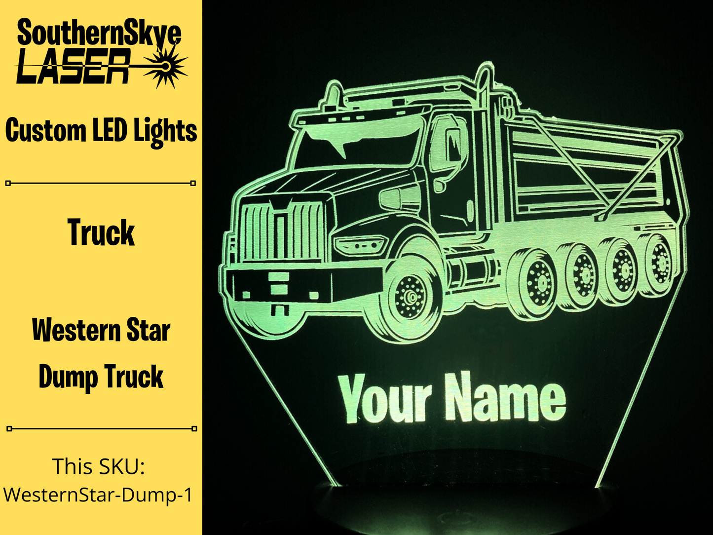 Dump Truck LED Light, Night Light, Desk Light, Personalized Gift, Truck Driver Gift
