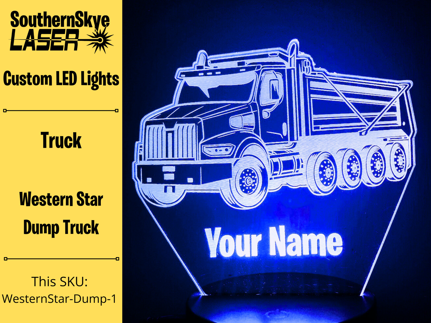 Dump Truck LED Light, Night Light, Desk Light, Personalized Gift, Truck Driver Gift