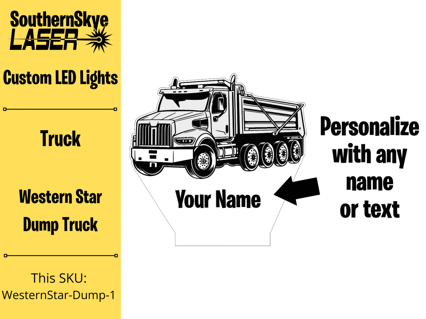 Dump Truck LED Light, Night Light, Desk Light, Personalized Gift, Truck Driver Gift