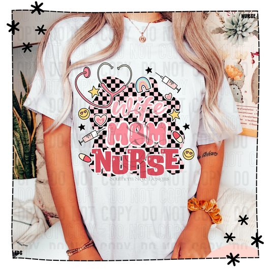 Wife Mom Nurse Doodle