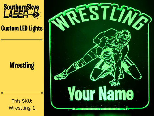 Wrestling LED Light, Night Light, Personalized Gift, Trophy, Award