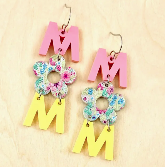 Spring Floral Mom Acrylic Earrings
