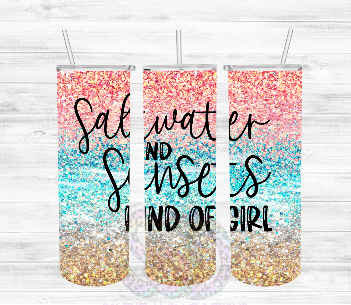 Saltwater and Sunsets Kind of Girl Tumbler